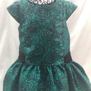 Like New! Gymboree Teal with Black Velvet Dress